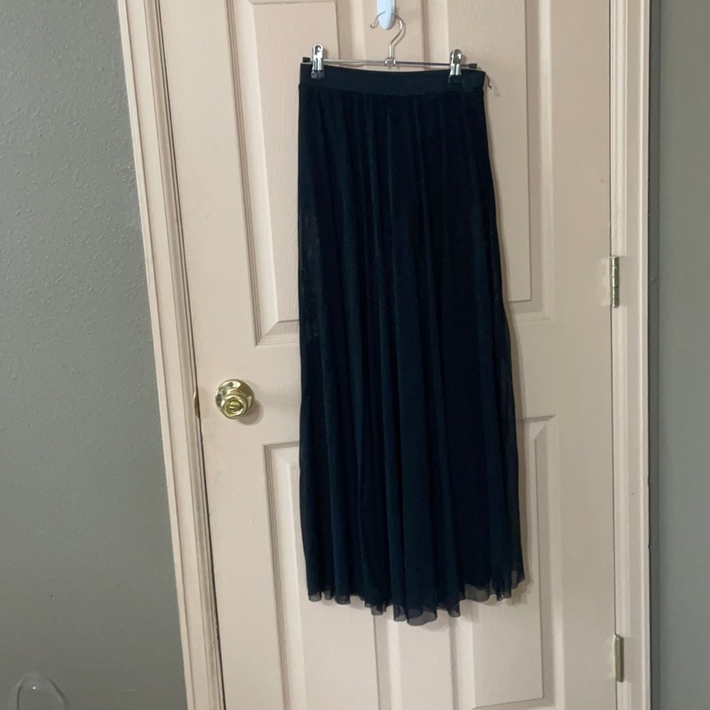 Sheer maxi skirt with swim bottoms underneath